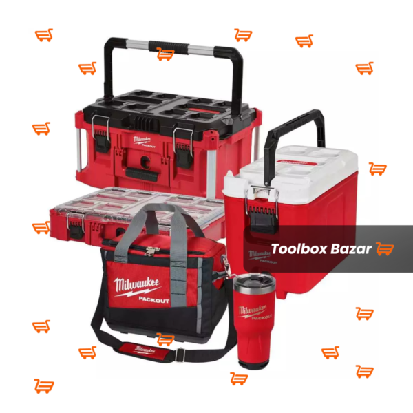 Milwaukee PACKOUT Cooler, Tumbler, Tool Bag and Organizer