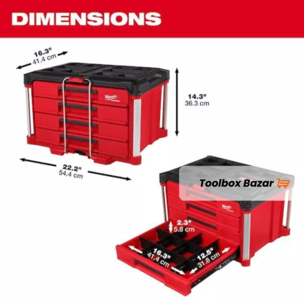 Milwaukee Tool 48-22-8444 Packout 4-Drawer Tool Box (5)