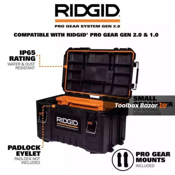 RIDGID Modular Tool Box Storage Black Water Dust Seal