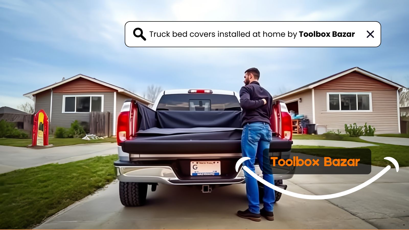 Truck bed covers installed at home